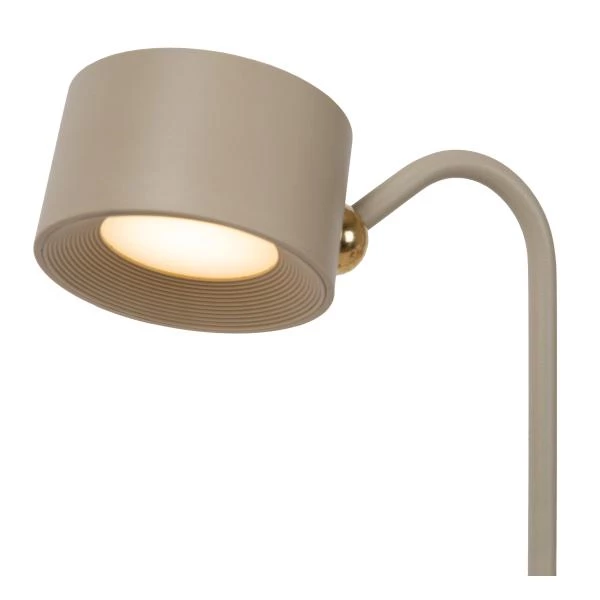 Lucide JOLAN - wiederaufladbare Schreibtischlampe/Klemmleuchte/Wandleuchte - Akku/Batterie - LED Dim to warm - 1x3,5W 2700K/5700K - Taupe - detail 3